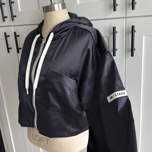 New Balance X Staud satin boxy jacket sz small black - Picture 3 of 9